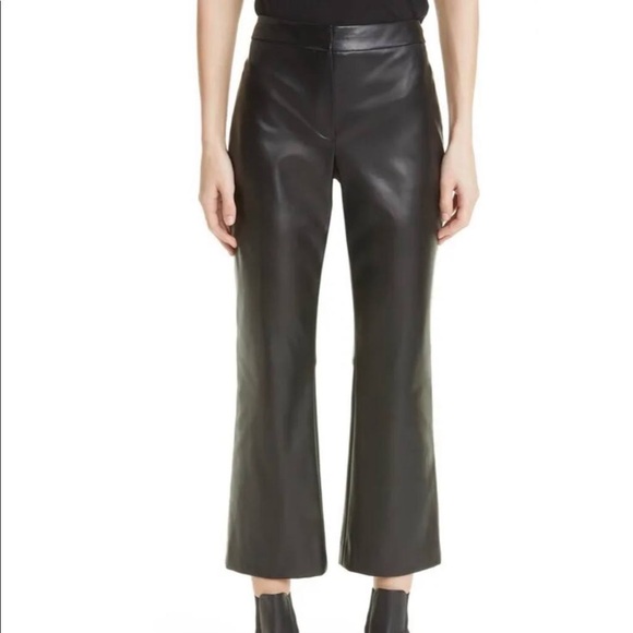 Theory Bedford Faux Leather Kick Flare Pants - Picture 1 of 8